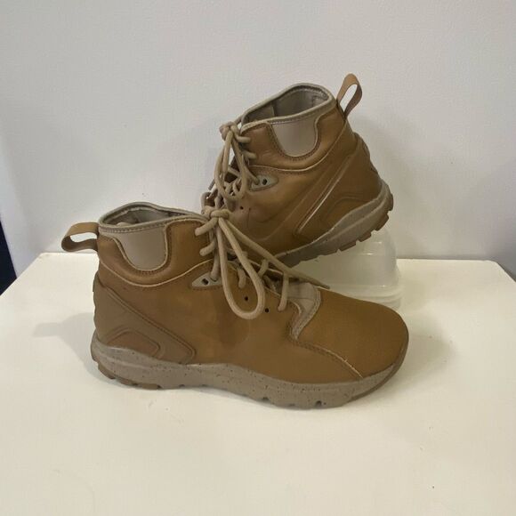 Nike Koth Ultra Mid Top GS Youth Tan Leather Lace Up Boots 859411-201 Size 5 - Picture 2 of 16